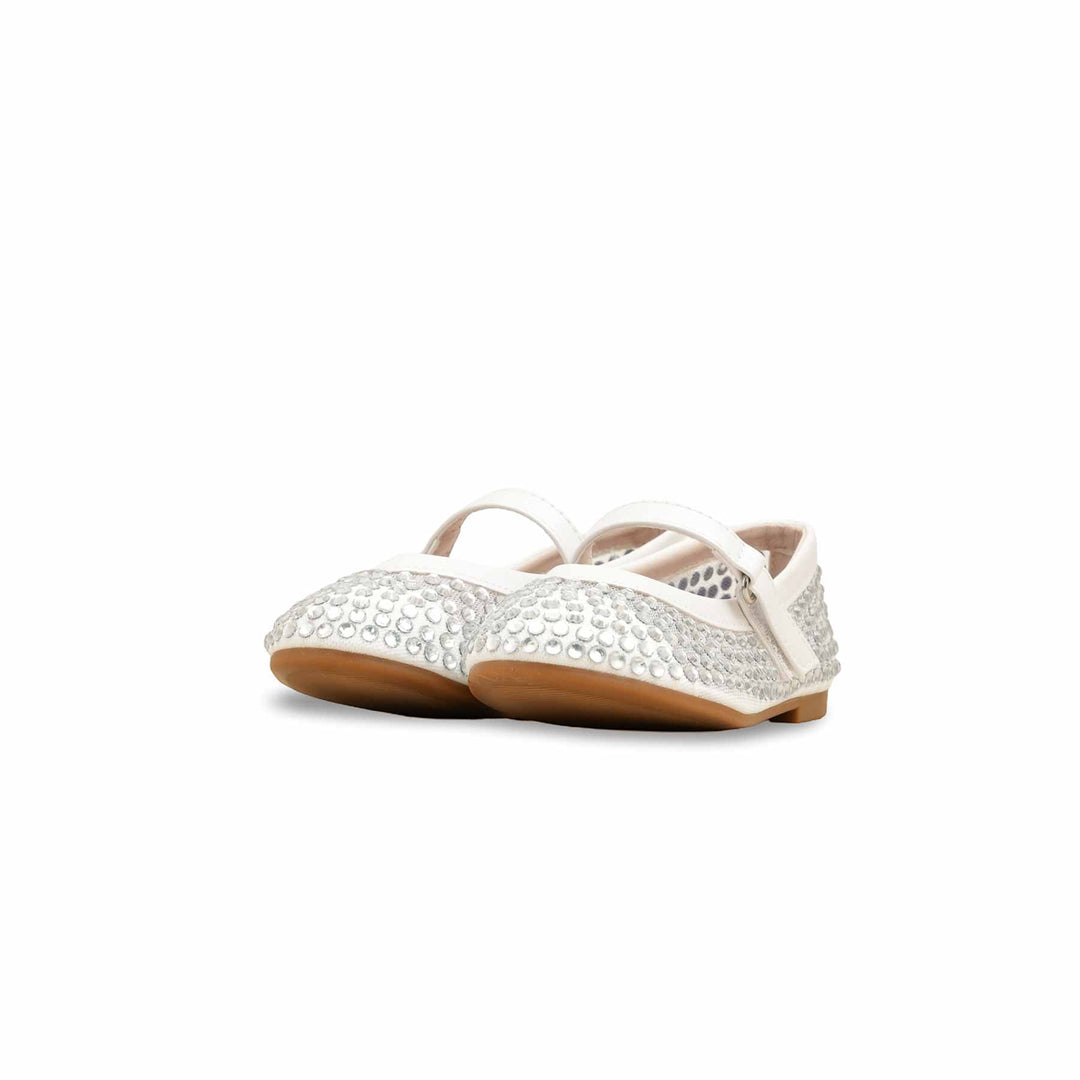 Girls White Casual Jogger KD2466