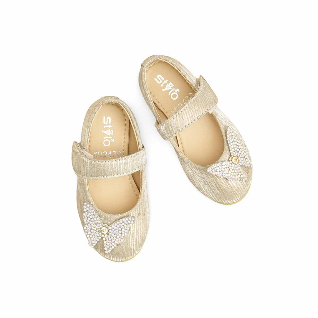 Girls Golden Fancy Pumps KD2470