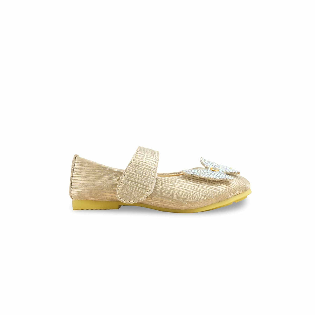 Girls Golden Fancy Pumps KD2470