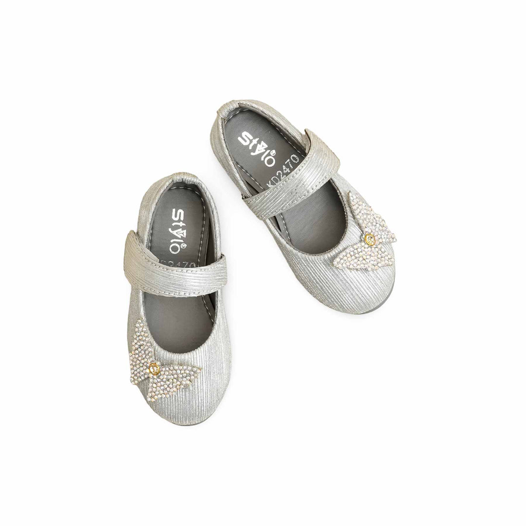 Girls Silver Fancy Pumps KD2470