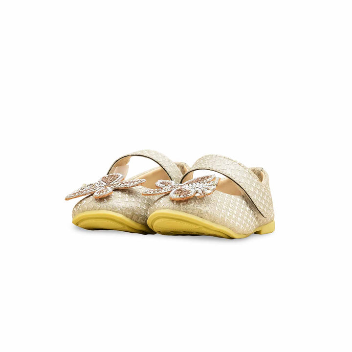 Girls Golden Fancy Pumps KD2471