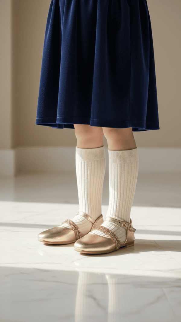 Girls Golden Fancy Pumps KD2475
