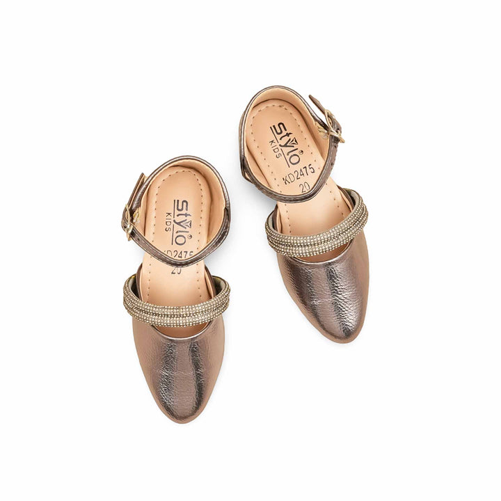 Girls Grey Fancy Pumps KD2475