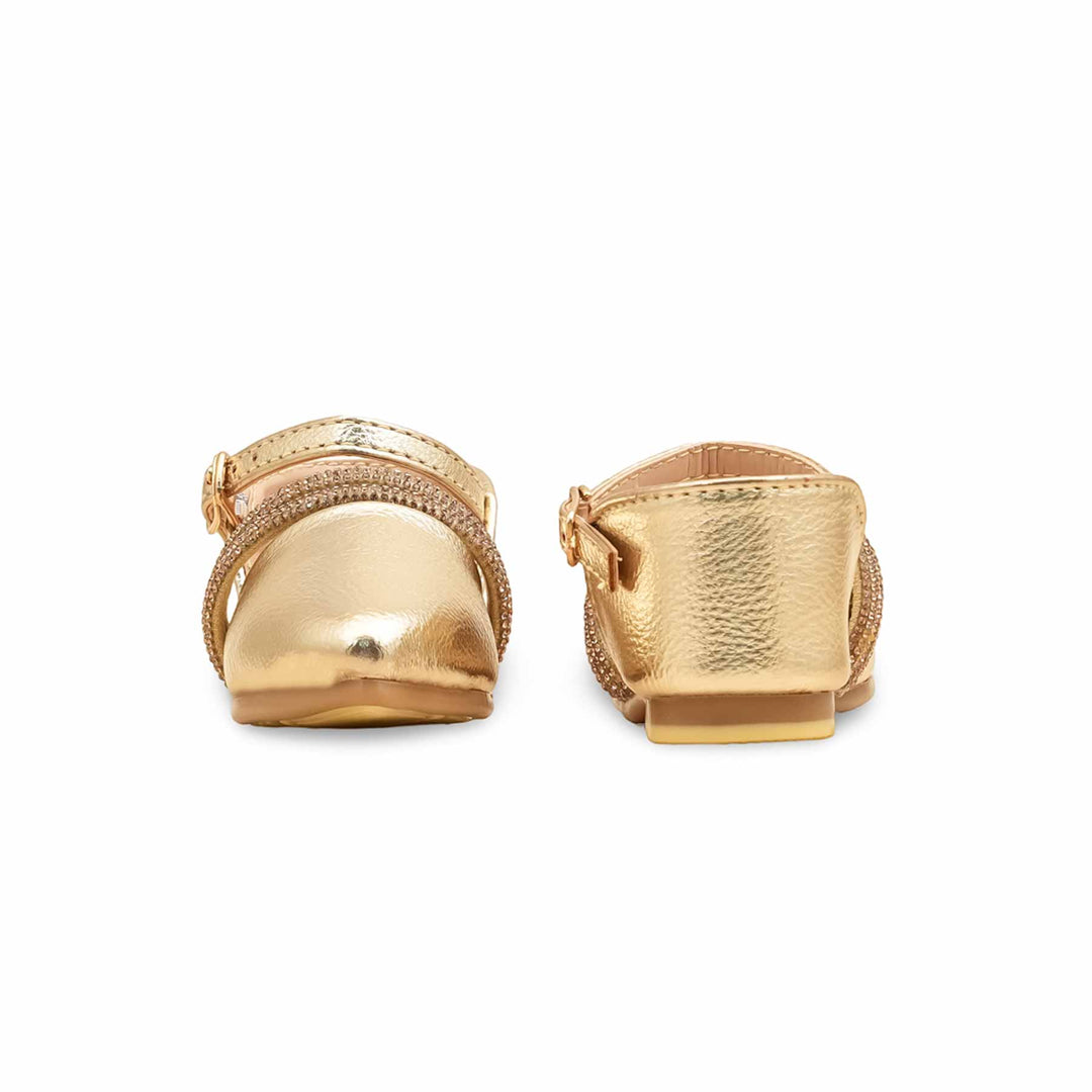Girls Golden Fancy Pumps KD2475
