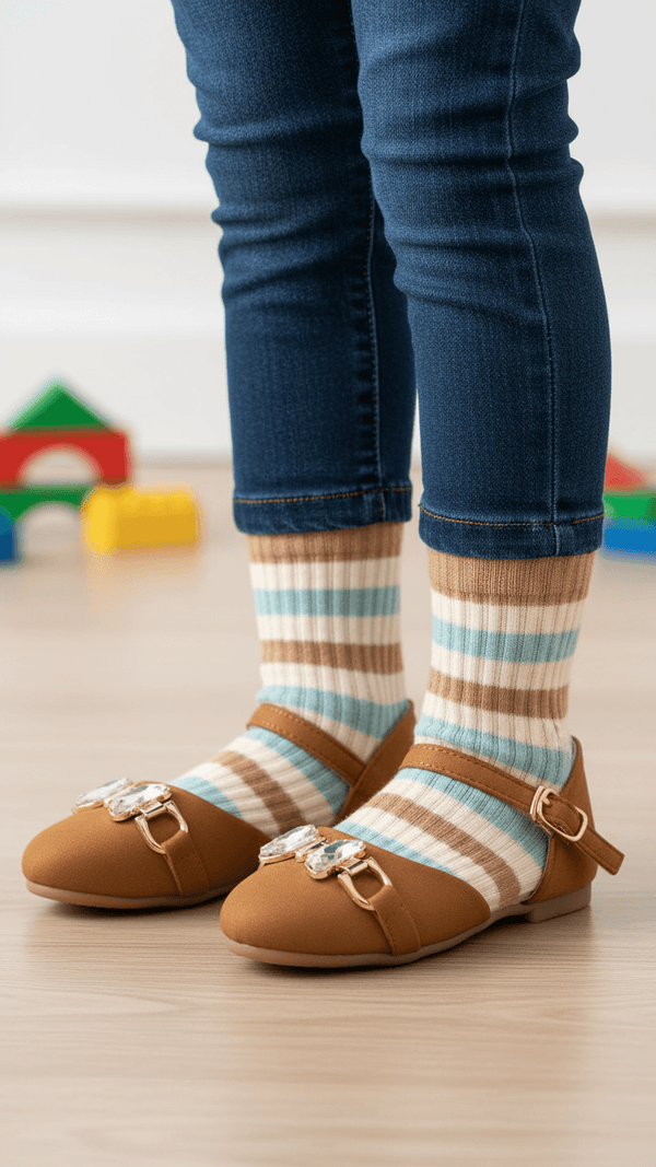 Girls Beige Formal Pumps KD2476