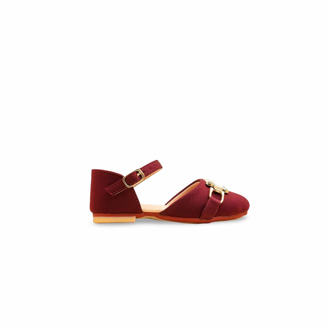 Girls Maroon Formal Pumps KD2476