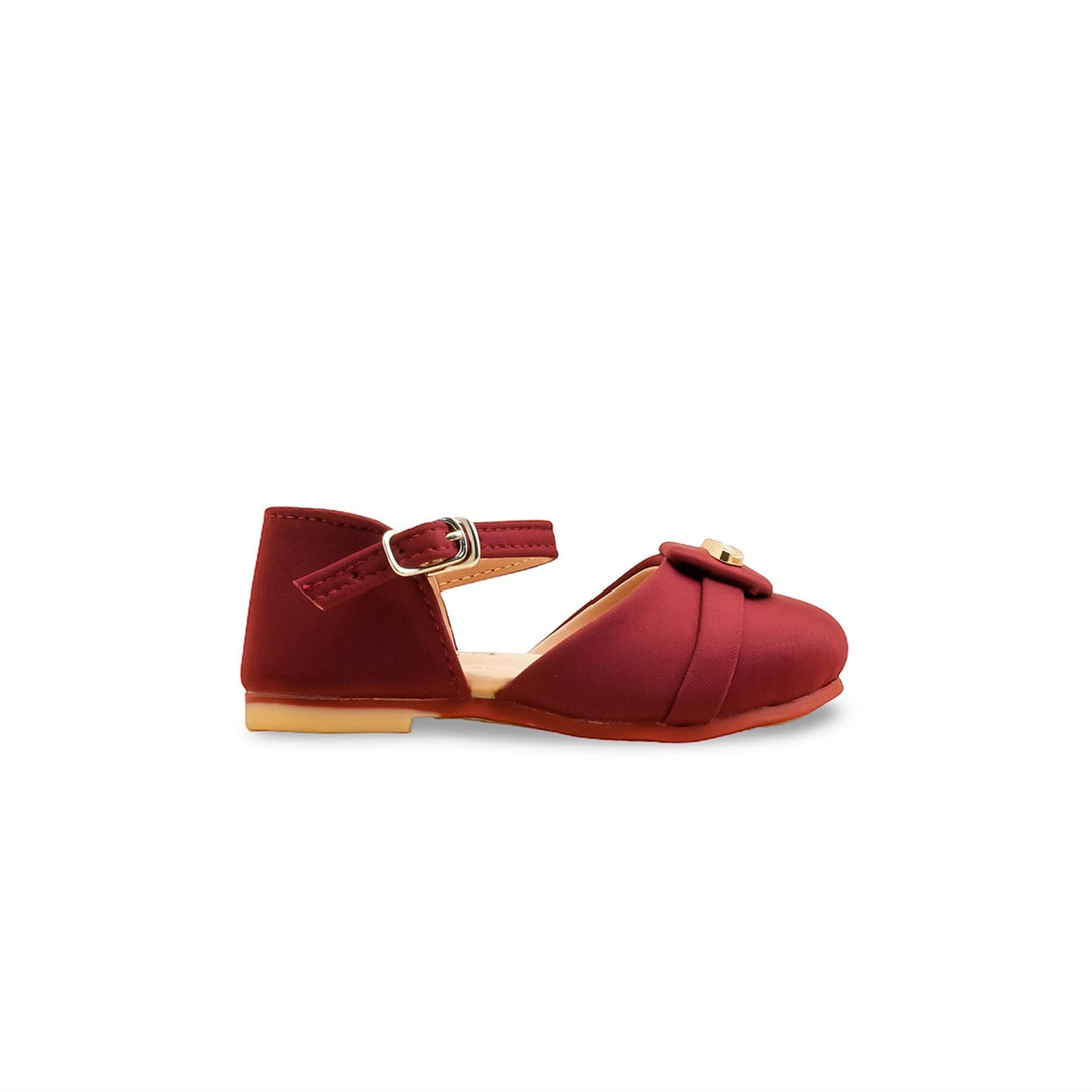 Girls Maroon Formal Pumps KD2477