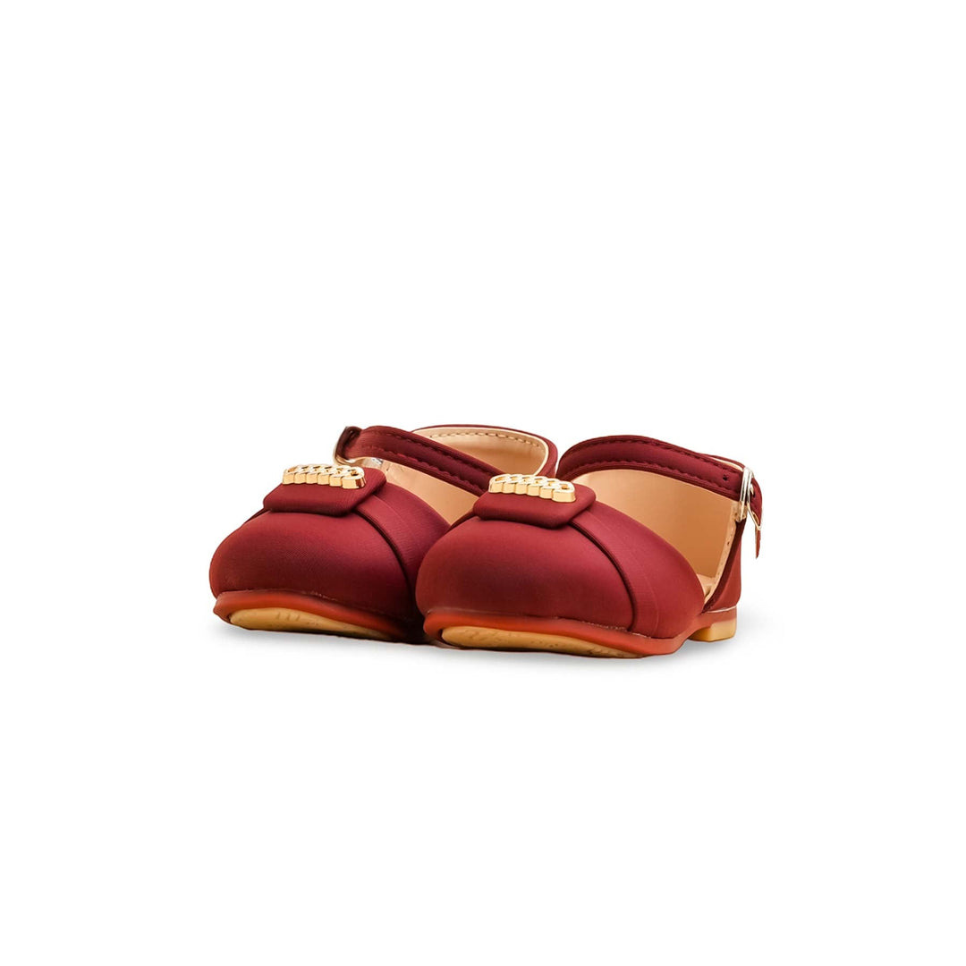 Girls Maroon Formal Pumps KD2477