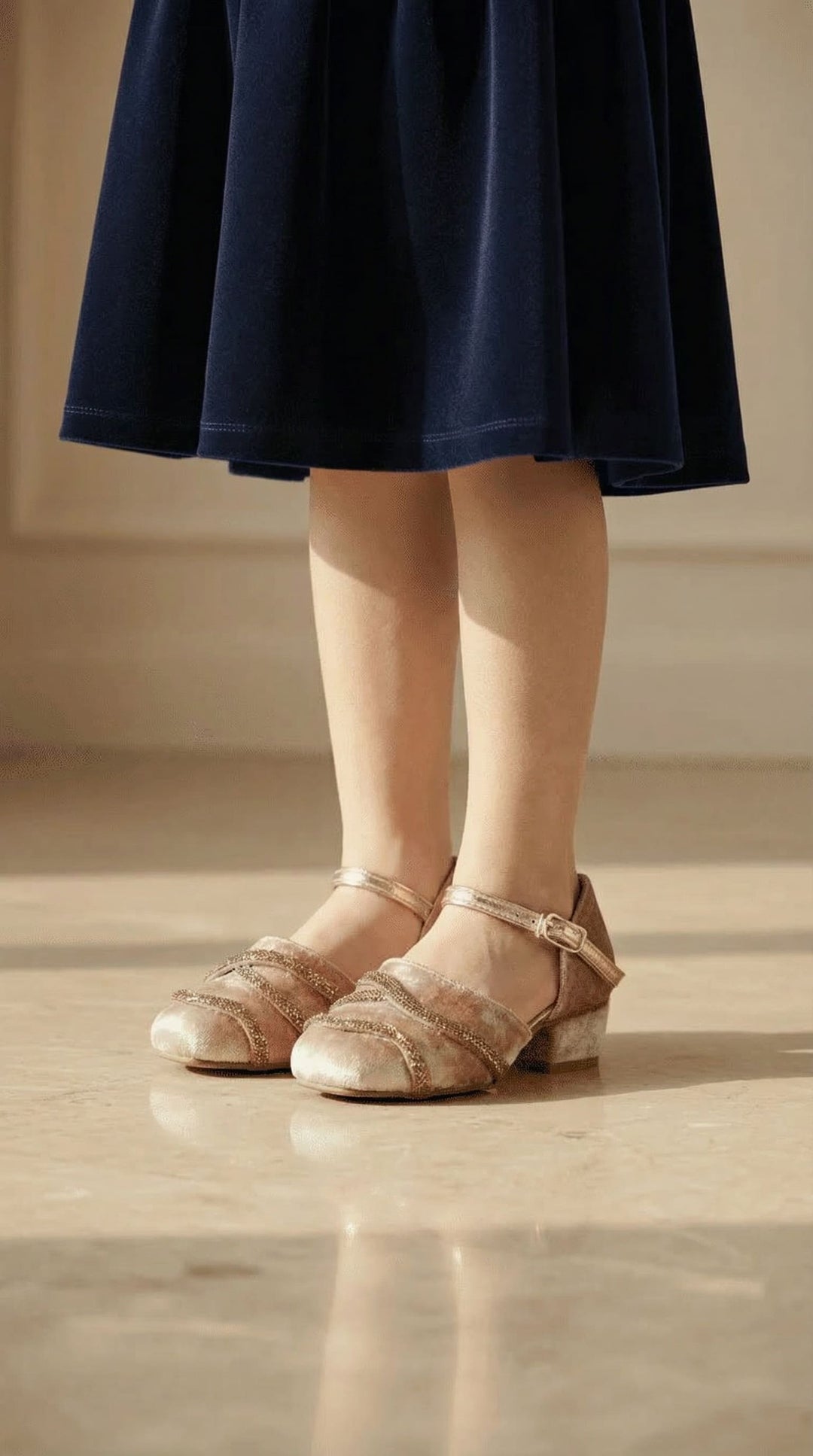 Girls Golden Fancy Pumps KD2482