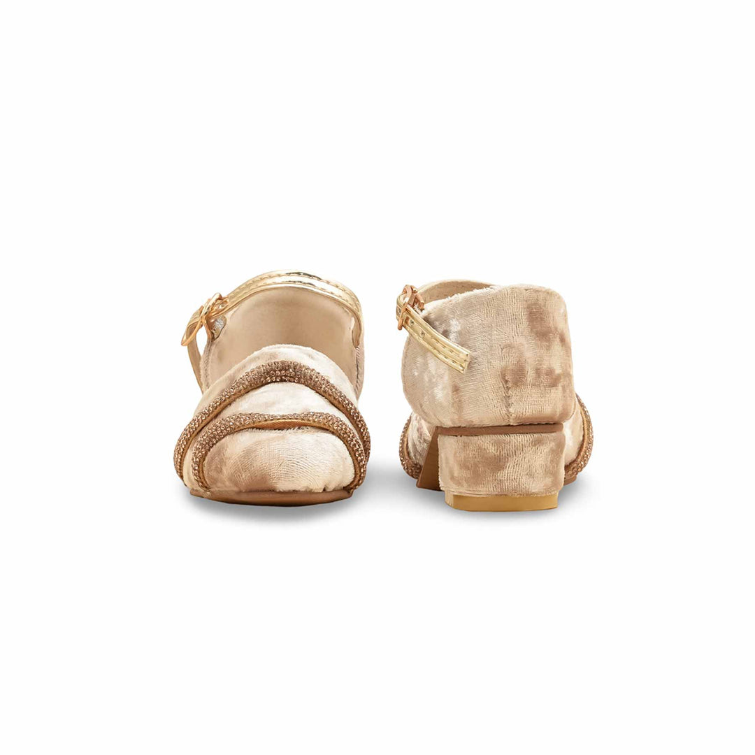 Girls Golden Fancy Pumps KD2482