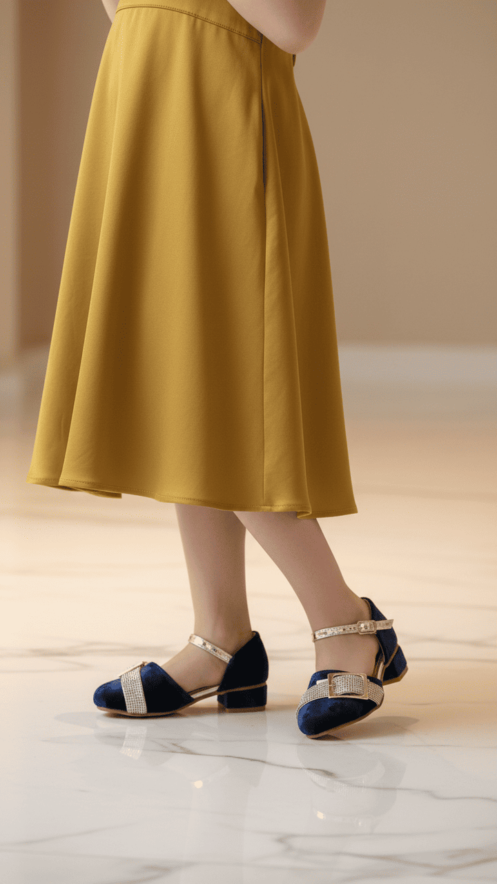 Girls Blue Fancy Pumps KD2483