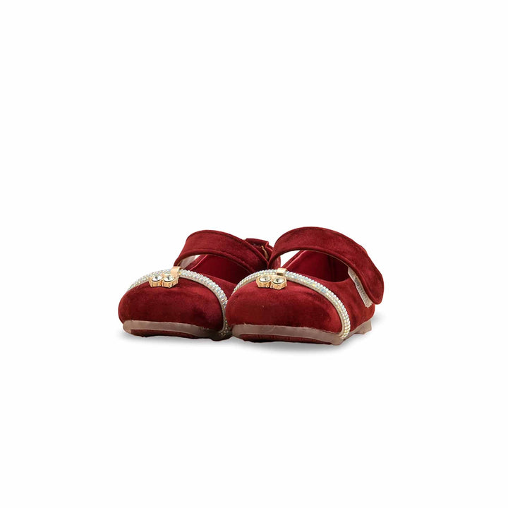 Girls Maroon Formal Pumps KD2486