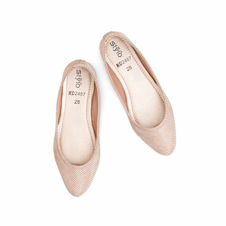Girls Peach Fancy Pumps KD2487