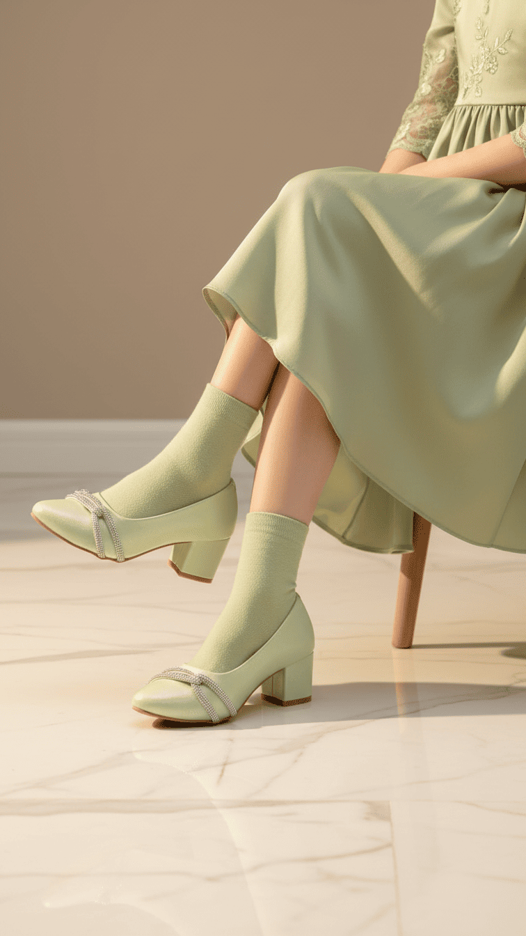 Girls PISTAGREEN Fancy Pumps KD2489