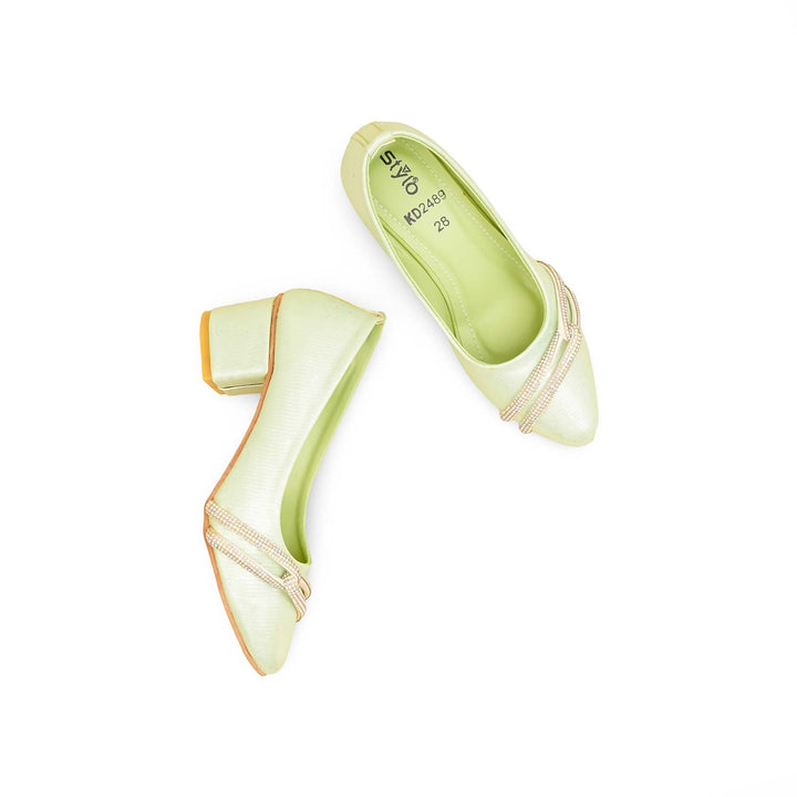 Girls PISTAGREEN Fancy Court Shoes KD2489