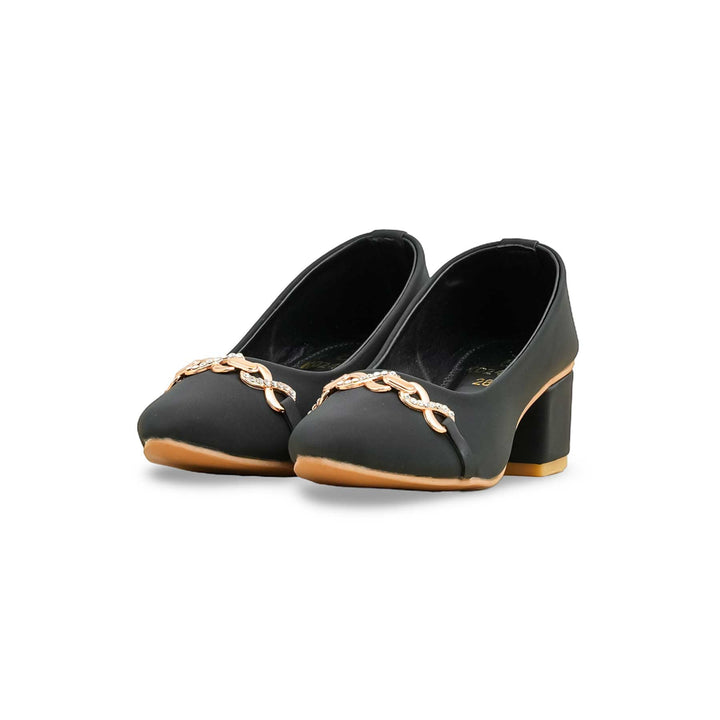 Girls Black Formal Court Shoes KD2490