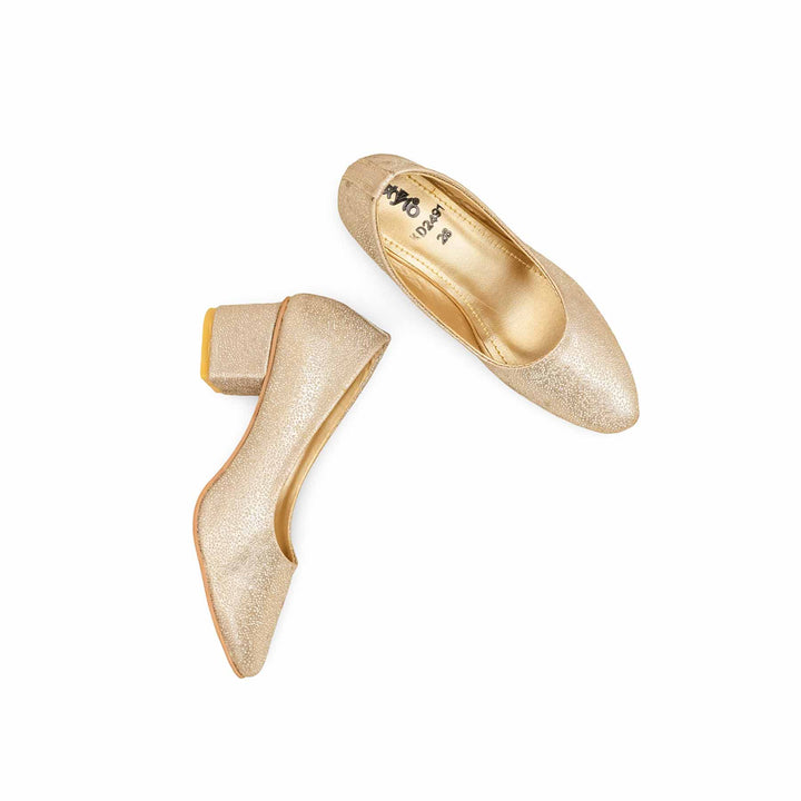Girls Golden Fancy Pumps KD2491