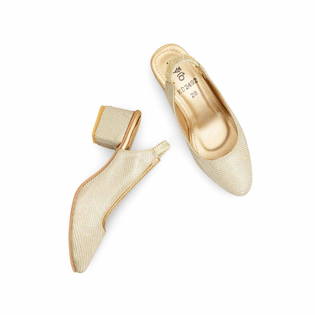 Girls Golden Fancy Court Shoes KD2492