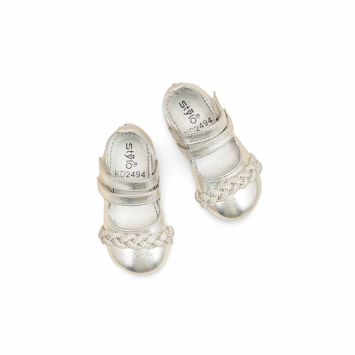 Girls Silver Fancy Pumps KD2494