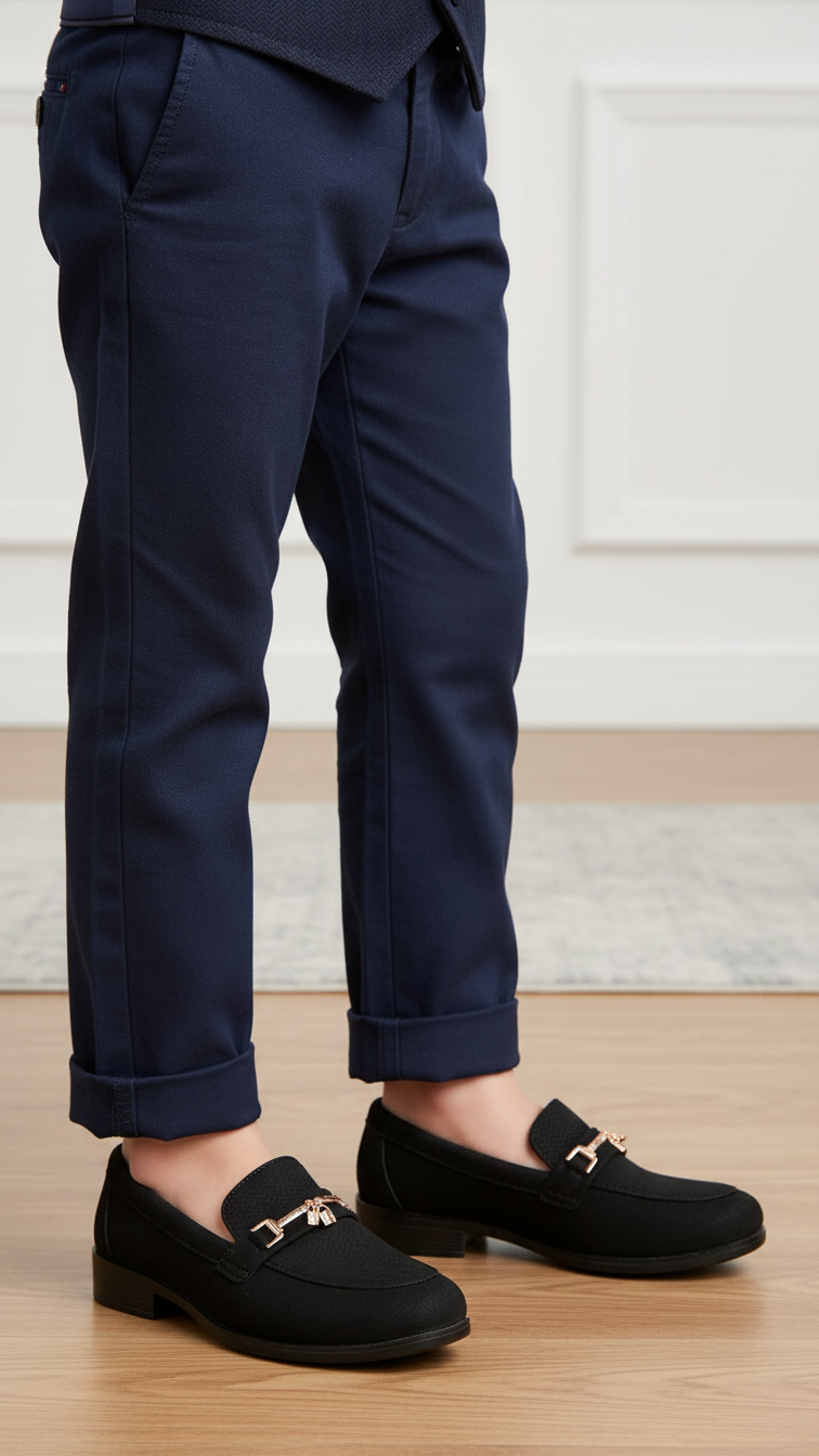 Boys Black Formal Shoes KD2496