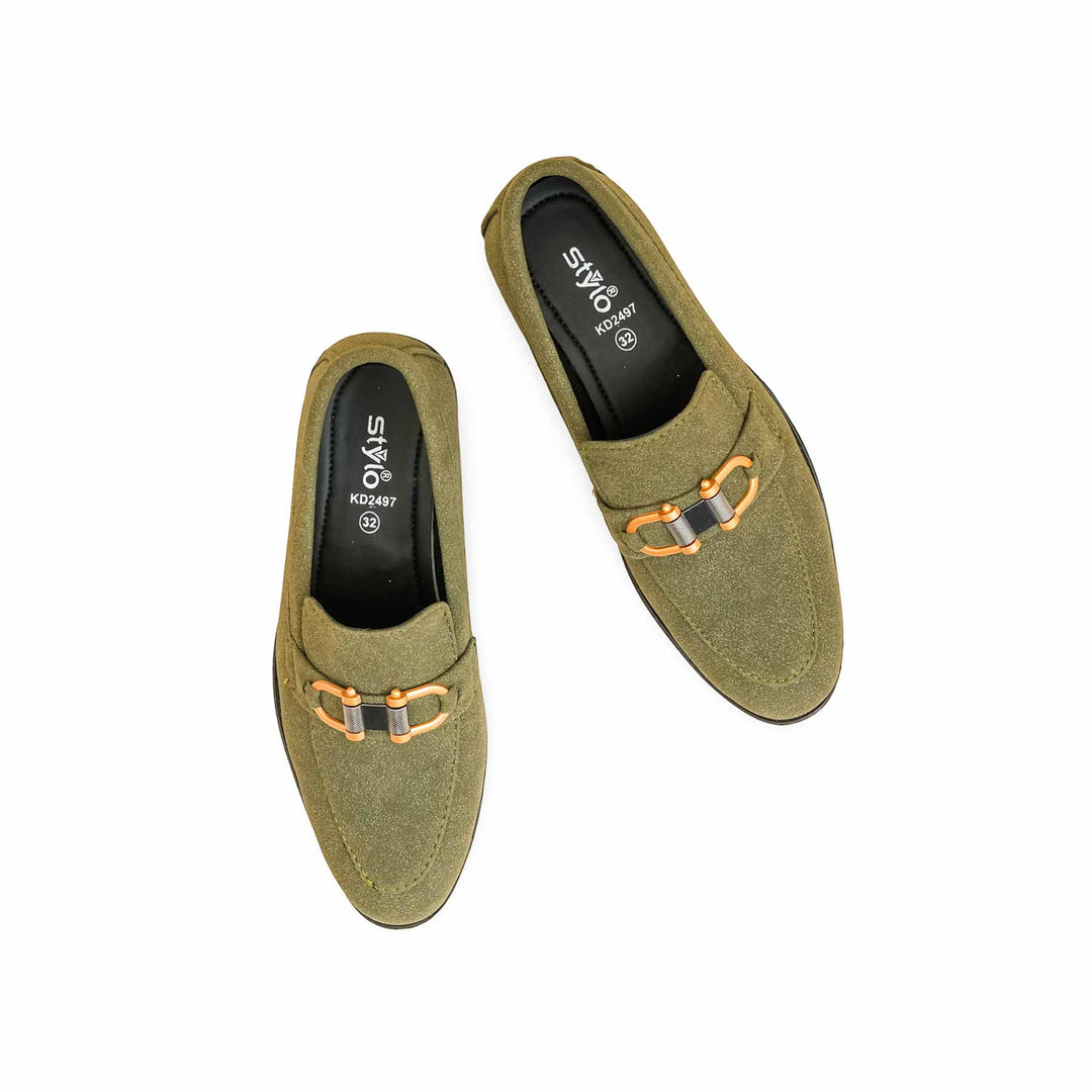 Boys Green Formal Shoes KD2497