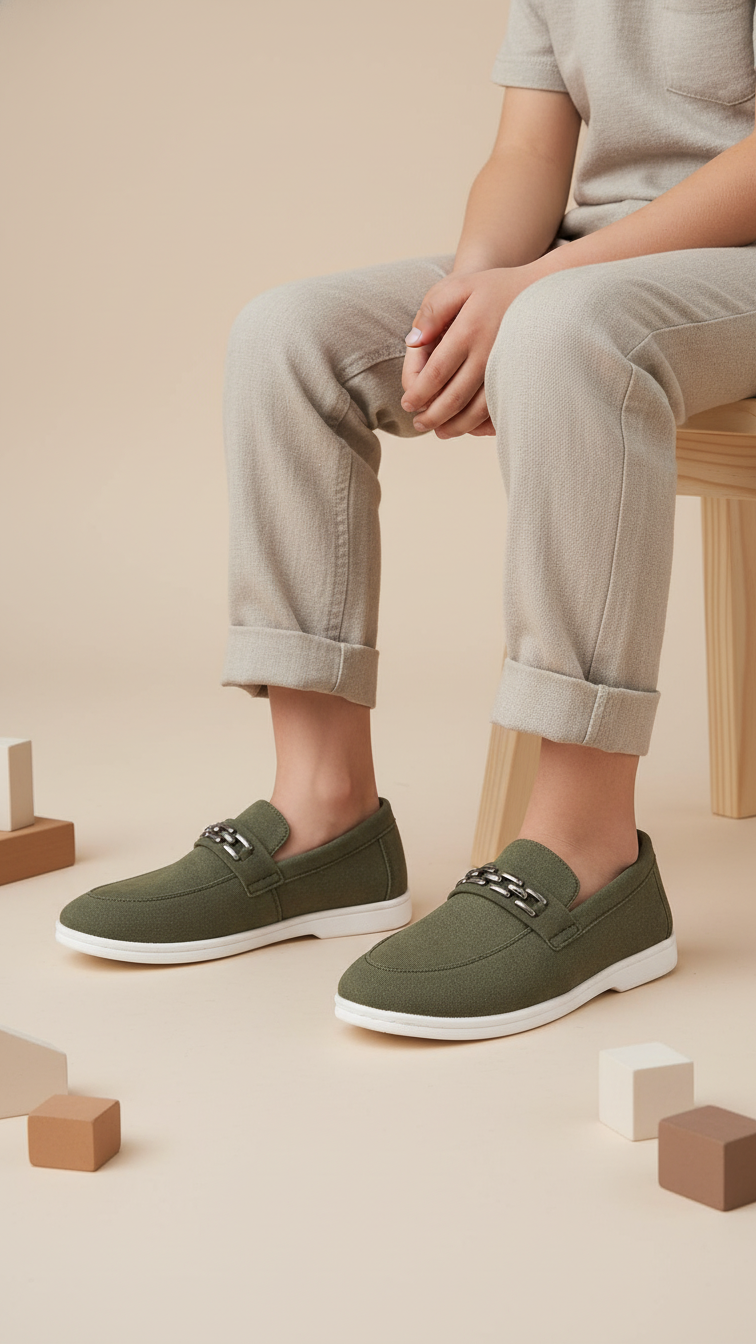 Boys Green Formal Shoes KD2499