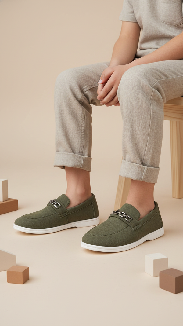 Boys Green Formal Shoes KD2499