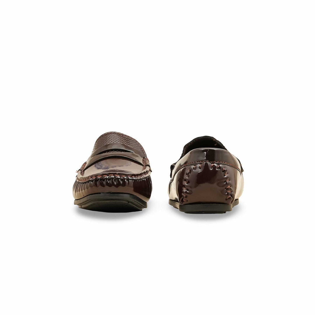 Boys Brown Formal Moccasin KD2507