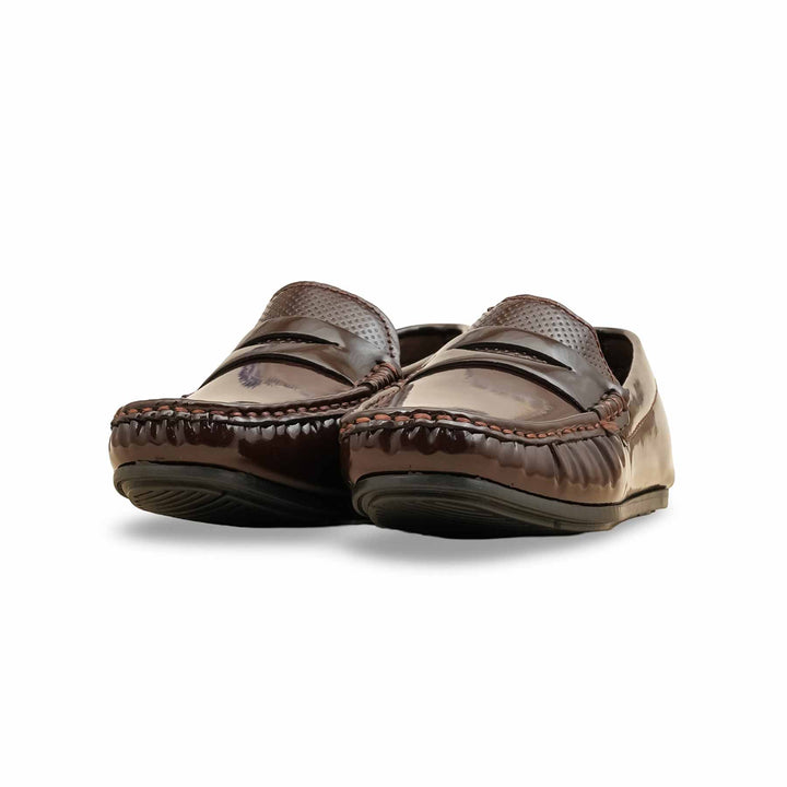 Boys Brown Formal Moccasin KD2507