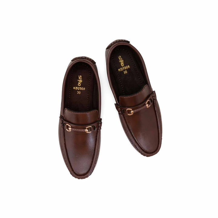 Boys Brown Formal Moccasin KD2508