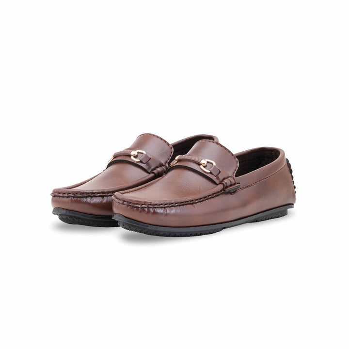 Boys Brown Formal Moccasin KD2508