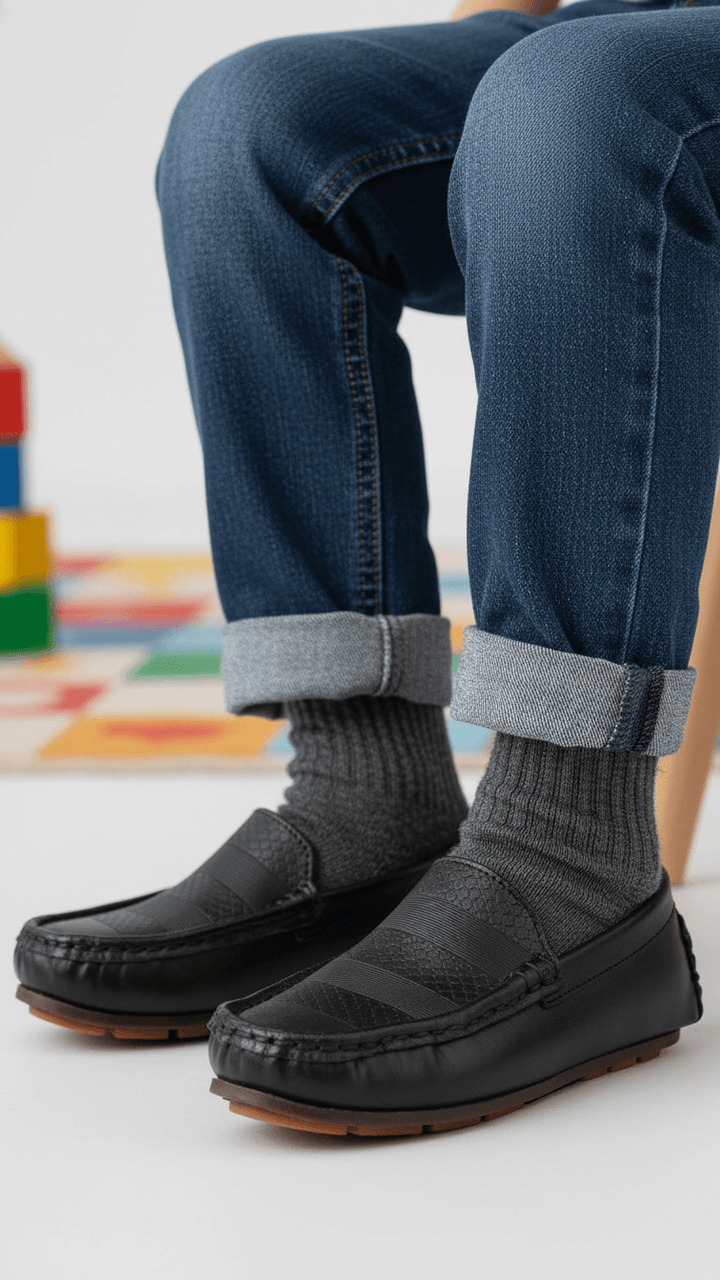 Boys Black Formal Moccasin KD2515