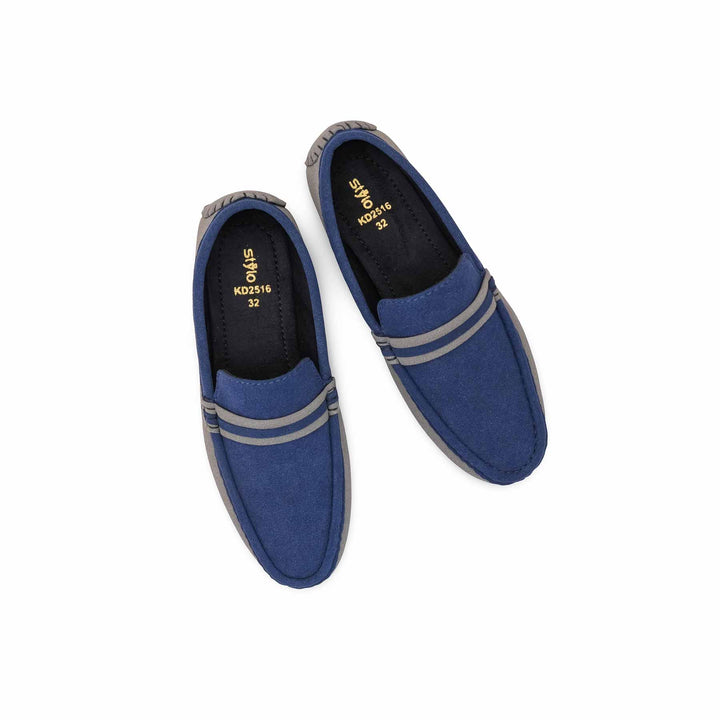 Boys Navy Formal Moccasin KD2516