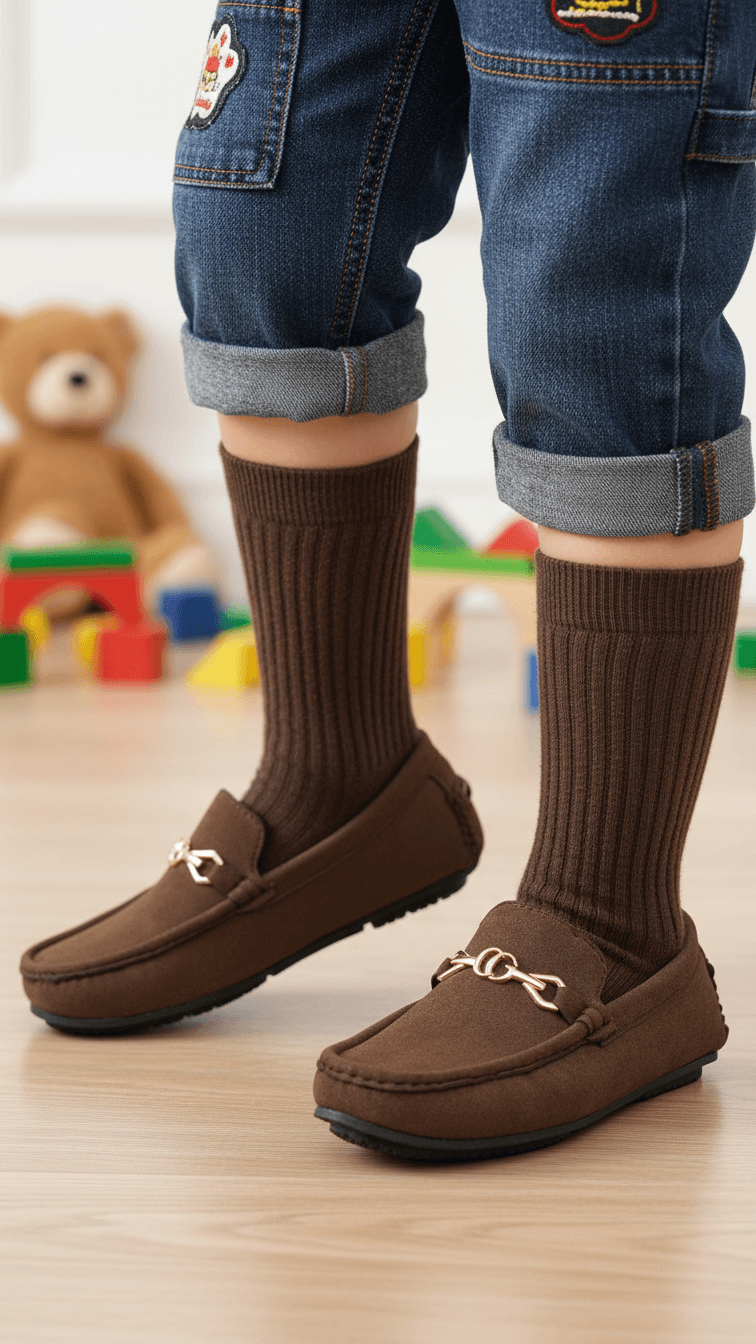Boys Brown Formal Moccasin KD2517
