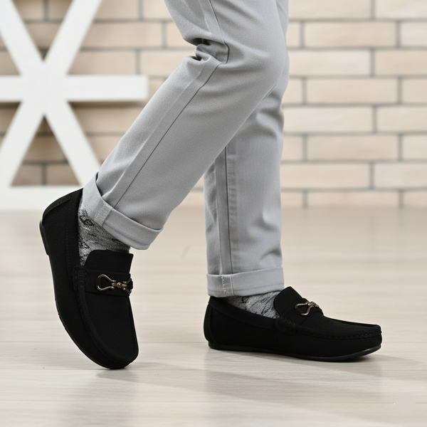 Boys Black Formal Moccasin KD2528