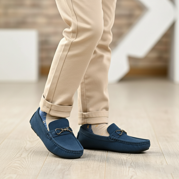Boys Navy Formal Moccasin KD2528