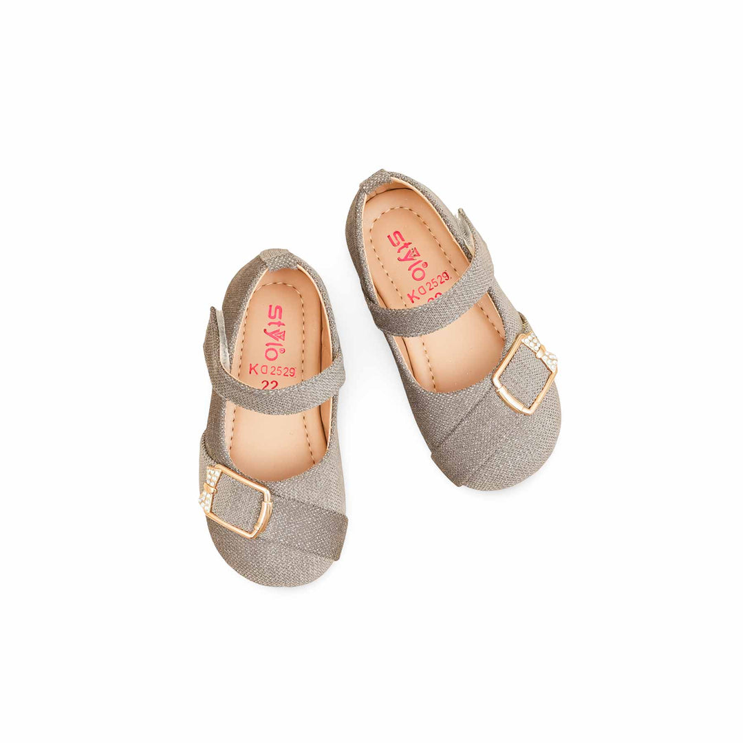 Girls Grey Formal Pumps KD2529