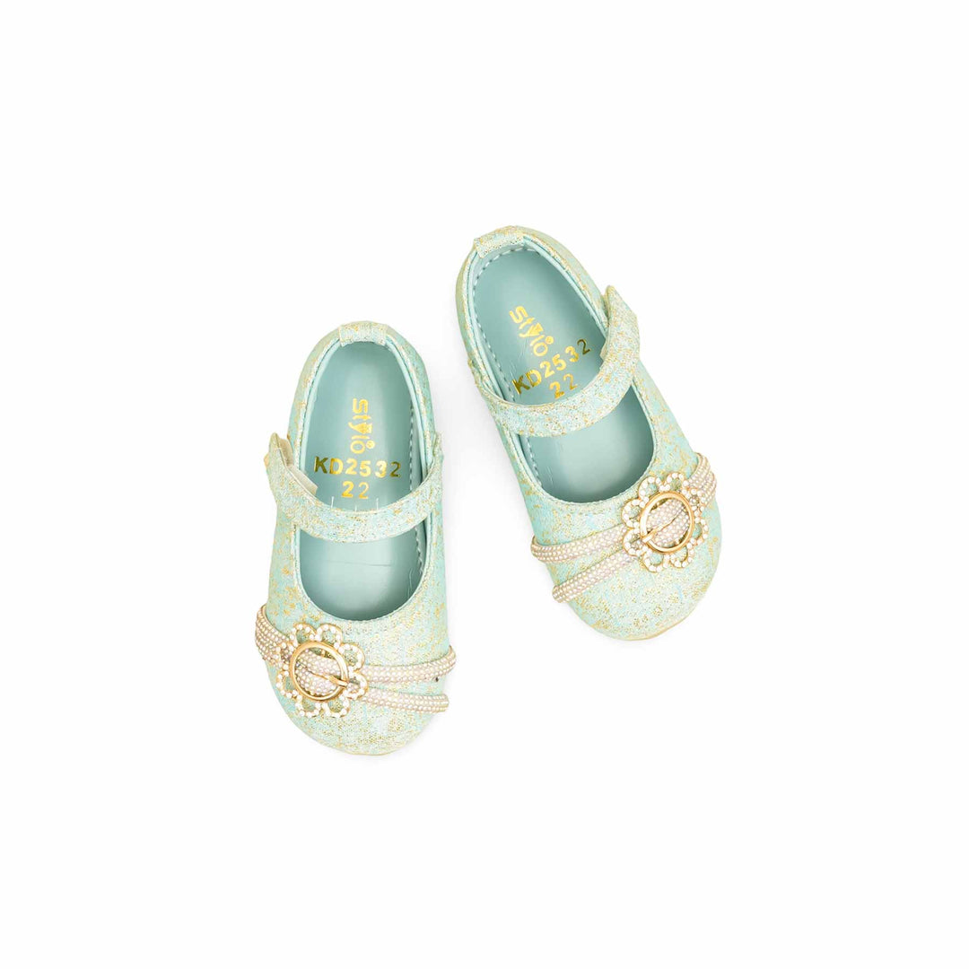 Girls Seagreen Fancy Pumps KD2532