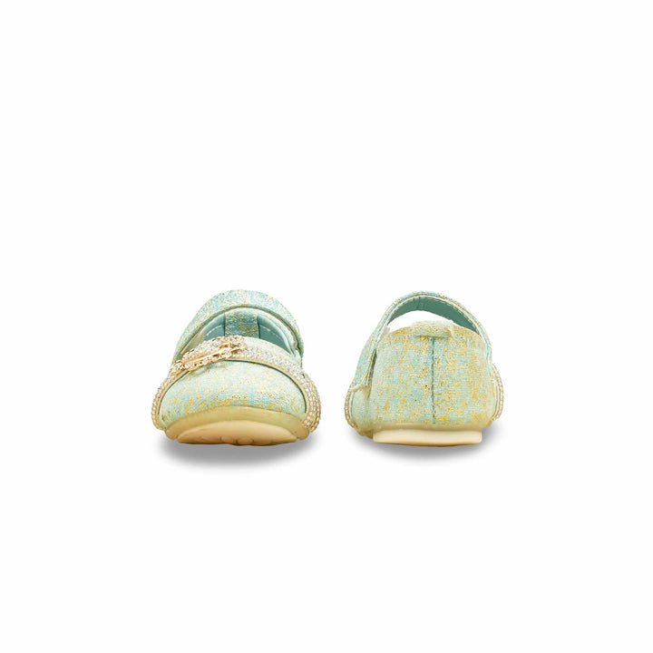 Girls Seagreen Fancy Pumps KD2532