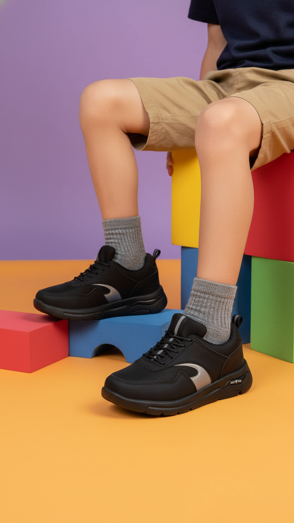 Boys Black Casual Canvas KD2534