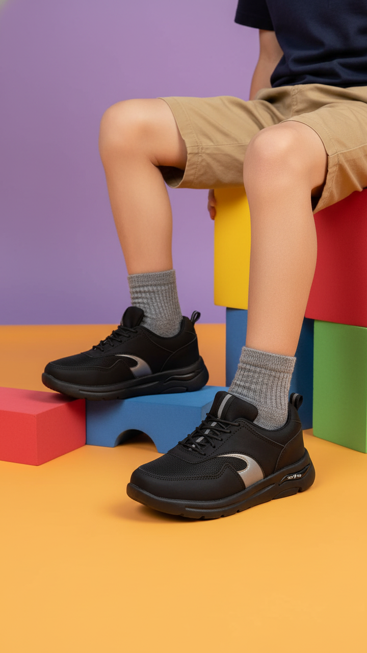 Boys Black Casual Canvas KD2534