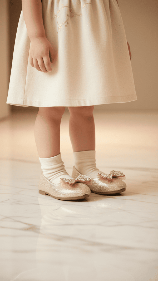 Girls Golden Fancy Pumps KD2535