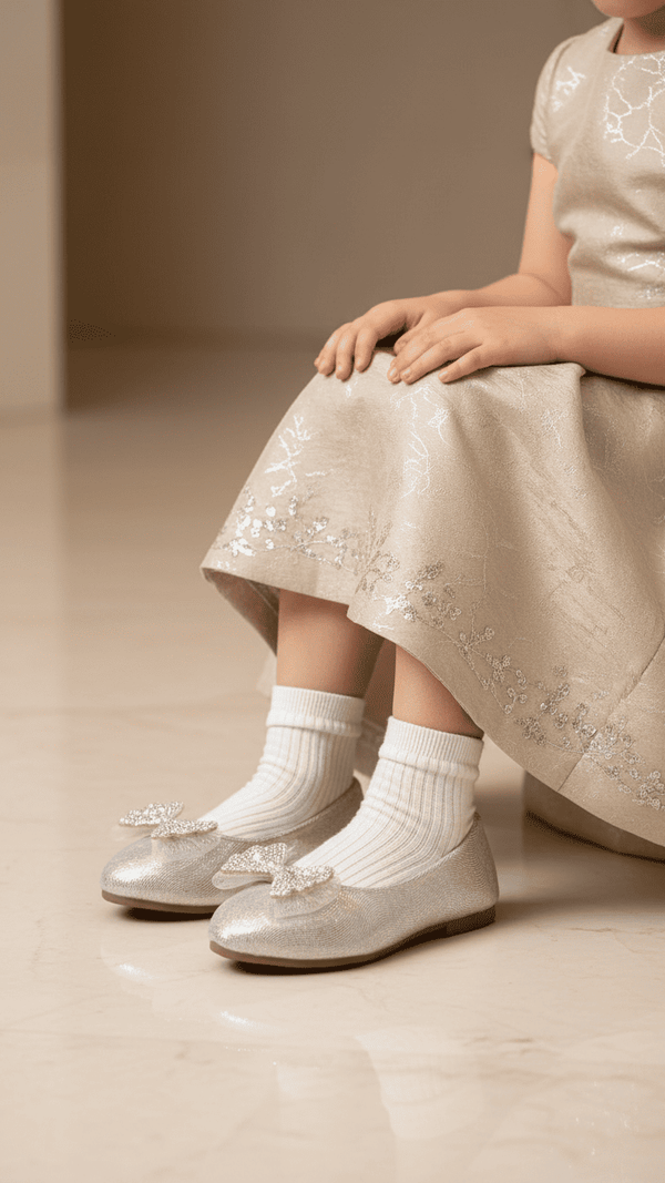 Girls Silver Fancy Pumps KD2535