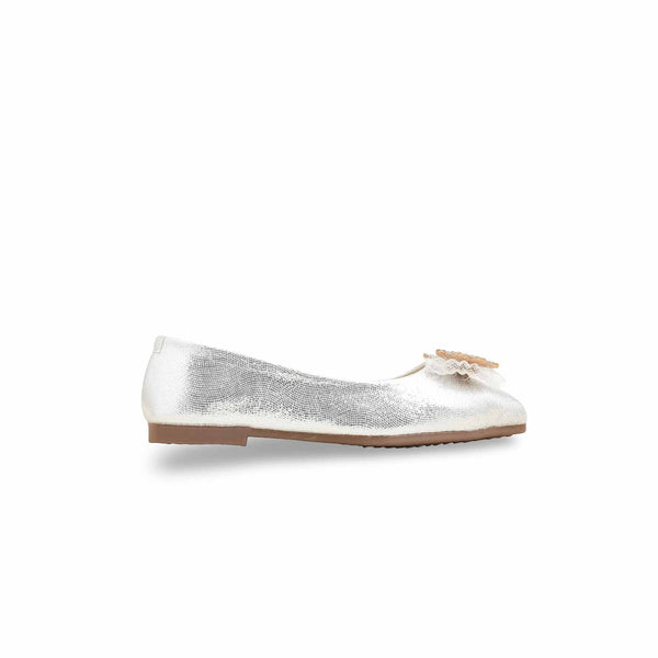 Girls Silver Fancy Pumps KD2535