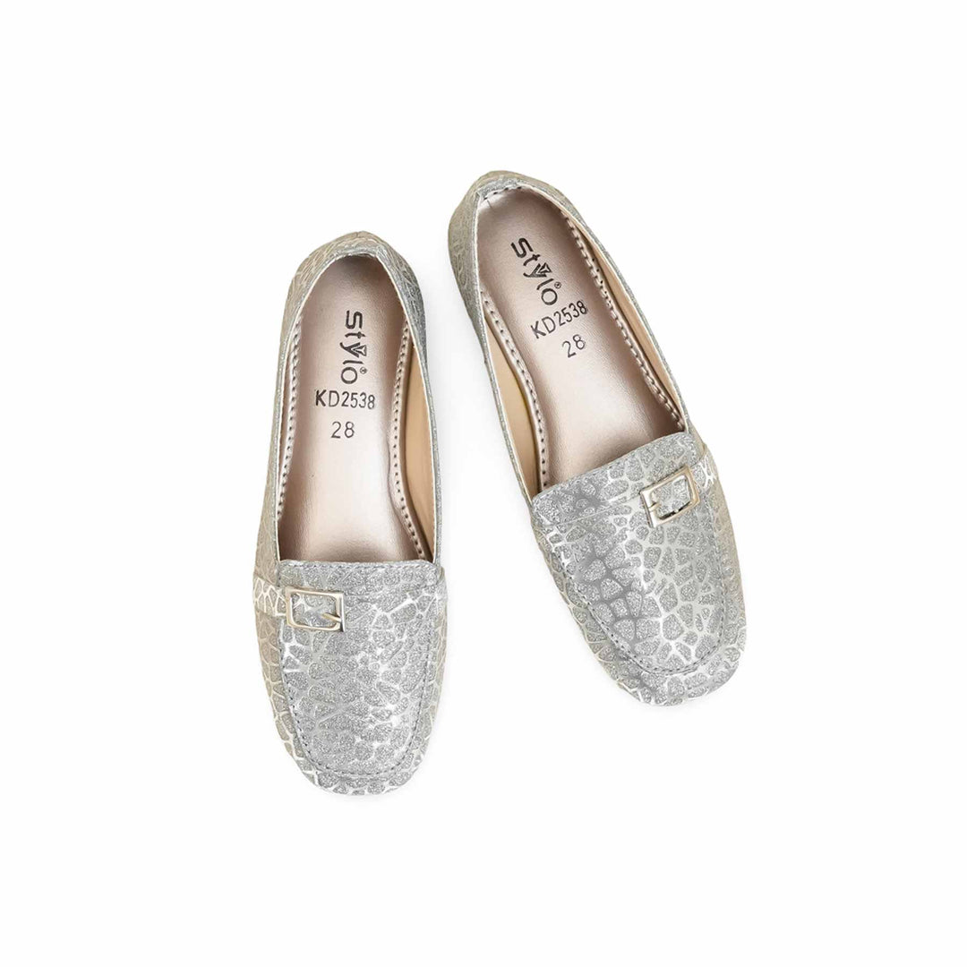 Girls Grey Fancy Moccasin KD2538