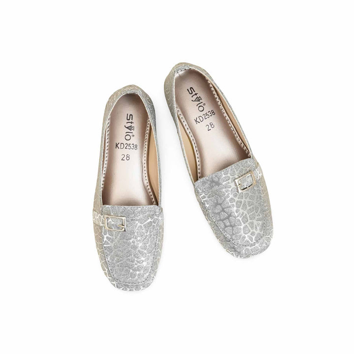 Girls Grey Fancy Moccasin KD2538