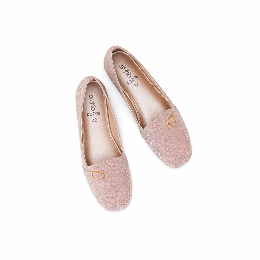 Girls Peach Fancy Moccasin KD2538