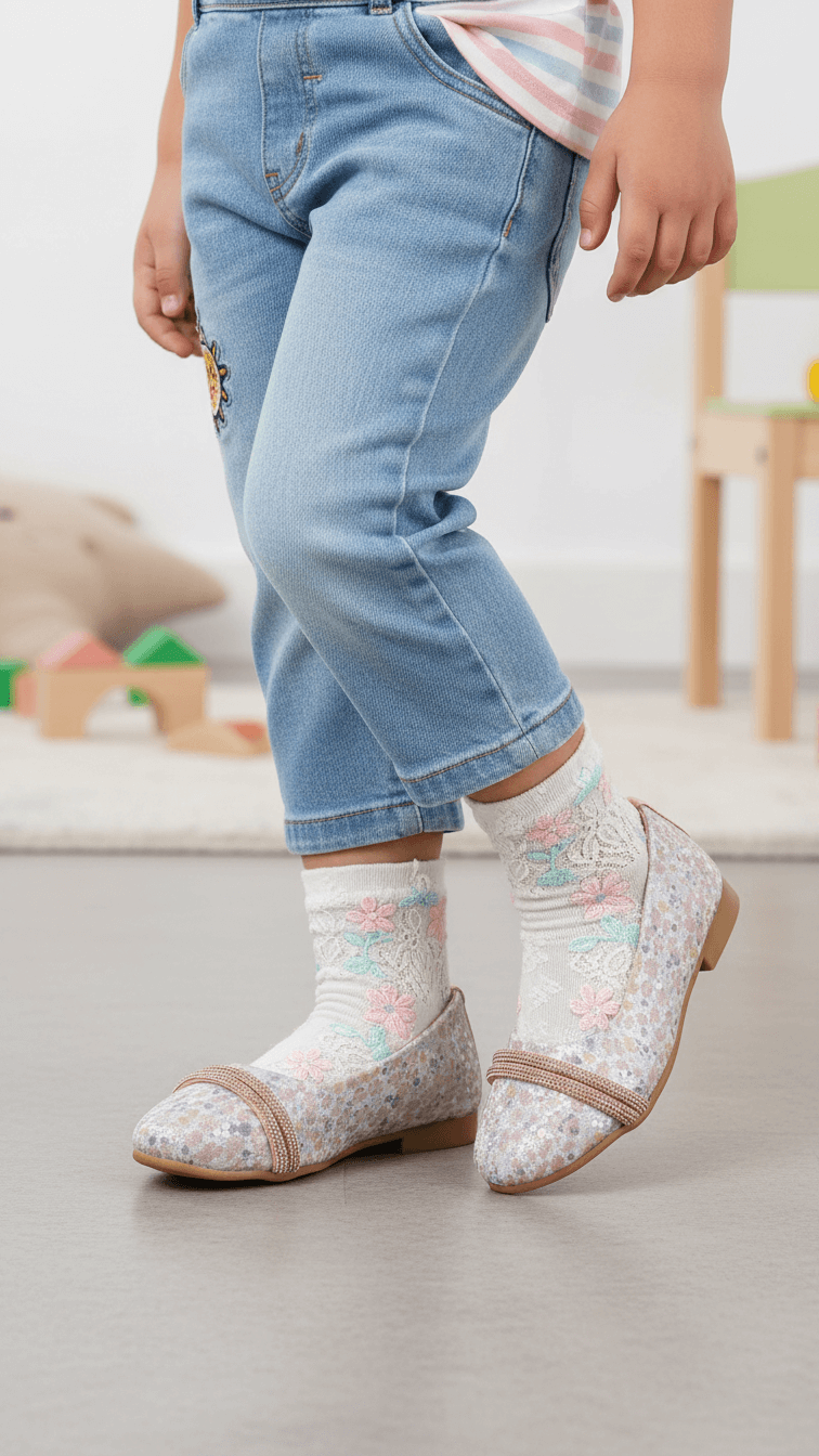 Girls Peach Fancy Pumps KD2544