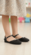 Girls Black Fancy Pumps KD2547