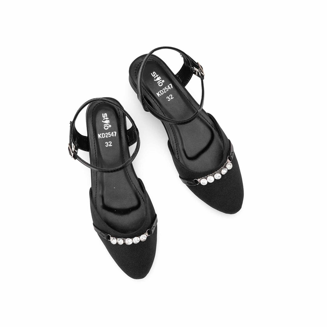 Girls Black Fancy Pumps KD2547